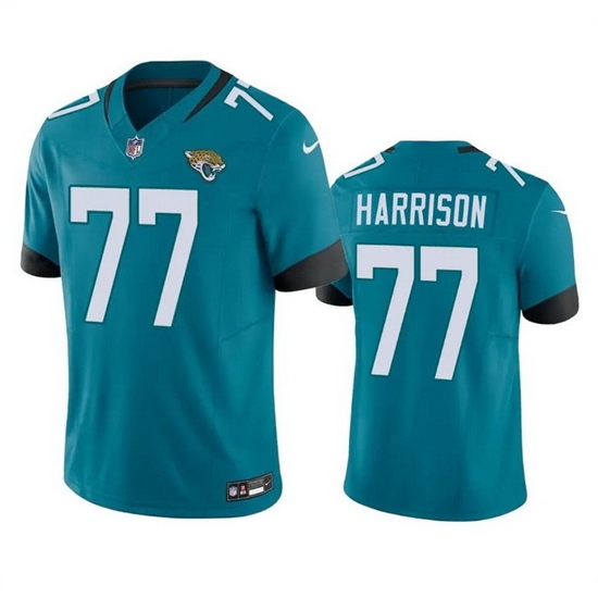 Men Jacksonville Jaguars 77 Anton Harrison Teal 2023 F U S E Vapor Untouchable Limited Stitched Jersey Men Jacksonville Jaguars 77 Anton Harrison Teal 2023 F U S E Vapor Untouchable Limited Stitched Jersey