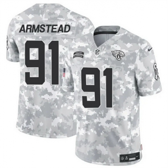 Men Jacksonville Jaguars 91 Arik Armstead 2024 F U S E Arctic Camo Salute To Service Limited Stitched Football Jersey Men Jacksonville Jaguars 91 Arik Armstead 2024 F U S E Arctic Camo Salute To Service Limited Stitched Football Jersey