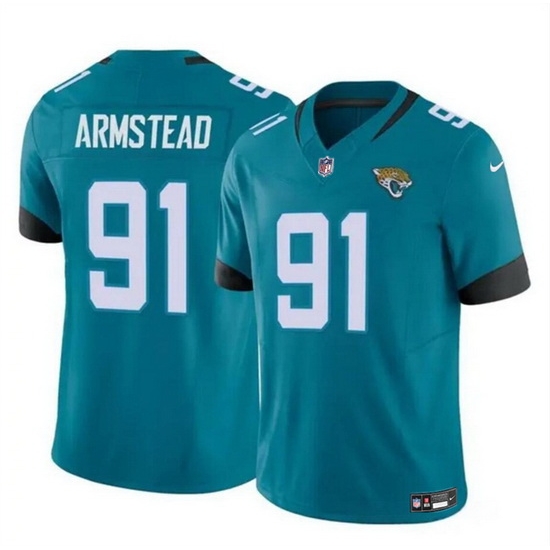 Men Jacksonville Jaguars 91 Arik Armstead Teal 2024 F U S E Vapor Untouchable Limited Stitched Jersey Men Jacksonville Jaguars 91 Arik Armstead Teal 2024 F U S E Vapor Untouchable Limited Stitched Jersey