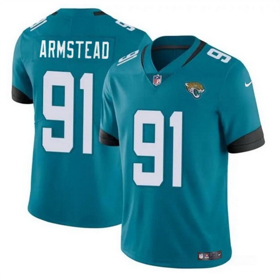Men Jacksonville Jaguars 91 Arik Armstead Teal Vapor Untouchable Limited Stitched Jersey Men Jacksonville Jaguars 91 Arik Armstead Teal Vapor Untouchable Limited Stitched Jersey