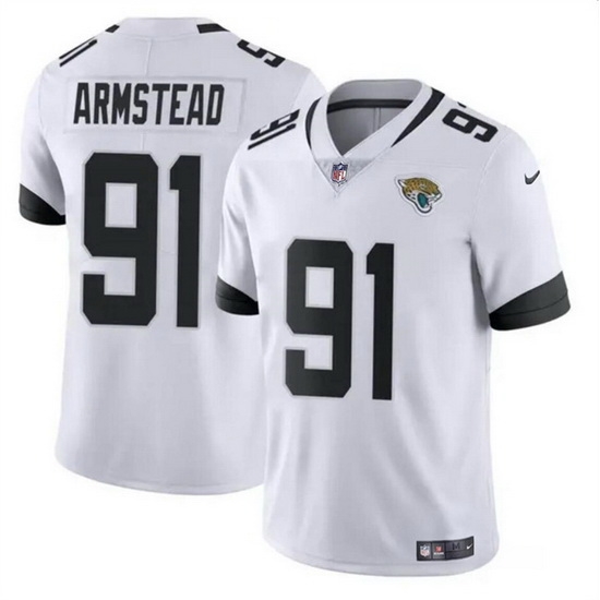 Men Jacksonville Jaguars 91 Arik Armstead White Vapor Untouchable Limited Stitched Jersey Men Jacksonville Jaguars 91 Arik Armstead White Vapor Untouchable Limited Stitched Jersey