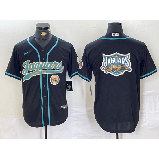 Men Jacksonville Jaguars Black With Patch Cool Base Stitched Baseball Jersey Men Jacksonville Jaguars Black With Patch Cool Base Stitched Baseball Jersey
