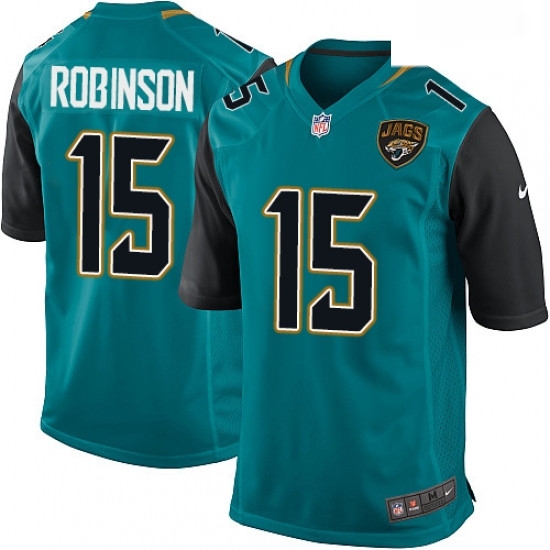 Men Nike Jacksonville Jaguars 15 Allen Robinson Game Teal Green Team Color NFL Jersey Men Nike Jacksonville Jaguars 15 Allen Robinson Game Teal Green Team Color NFL Jersey