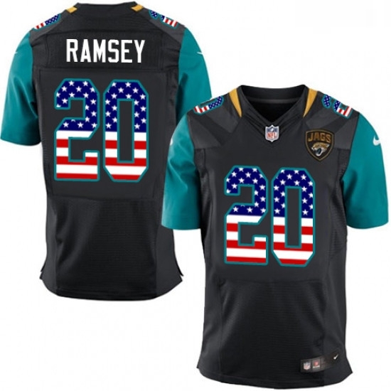 Men Nike Jacksonville Jaguars 20 Jalen Ramsey Elite Black Alternate USA Flag Fashion NFL Jersey Men Nike Jacksonville Jaguars 20 Jalen Ramsey Elite Black Alternate USA Flag Fashion NFL Jersey