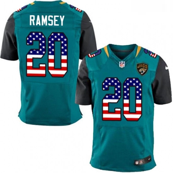 Men Nike Jacksonville Jaguars 20 Jalen Ramsey Elite Teal Green Home USA Flag Fashion NFL Jersey Men Nike Jacksonville Jaguars 20 Jalen Ramsey Elite Teal Green Home USA Flag Fashion NFL Jersey