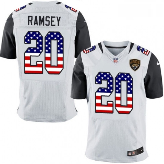 Men Nike Jacksonville Jaguars 20 Jalen Ramsey Elite White Road USA Flag Fashion NFL Jersey Men Nike Jacksonville Jaguars 20 Jalen Ramsey Elite White Road USA Flag Fashion NFL Jersey