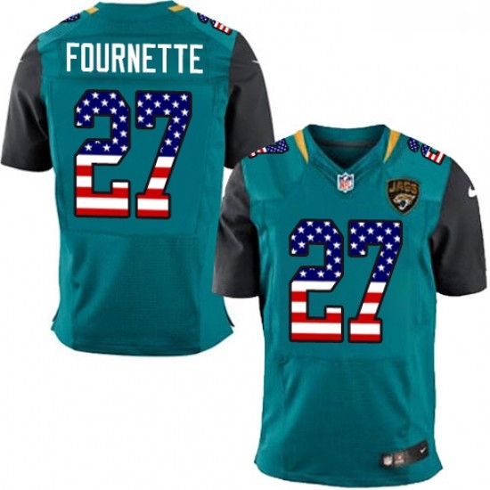 Men Nike Jacksonville Jaguars 27 Leonard Fournette Elite Teal Green Home USA Flag Fashion NFL Jersey Men Nike Jacksonville Jaguars 27 Leonard Fournette Elite Teal Green Home USA Flag Fashion NFL Jersey