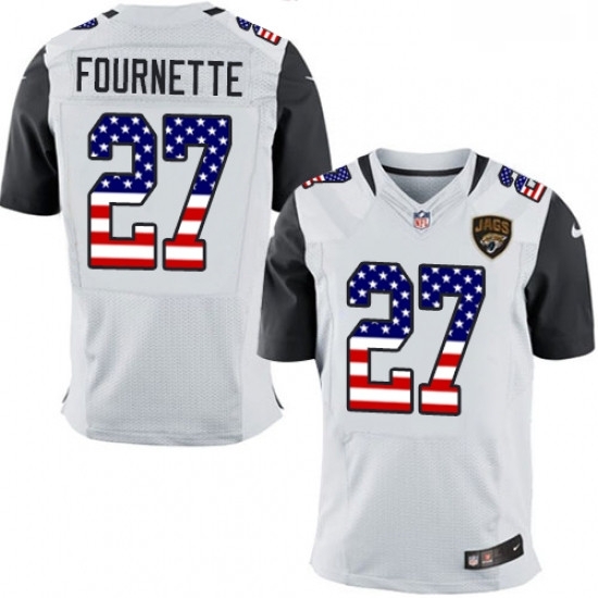 Men Nike Jacksonville Jaguars 27 Leonard Fournette Elite White Road USA Flag Fashion NFL Jersey Men Nike Jacksonville Jaguars 27 Leonard Fournette Elite White Road USA Flag Fashion NFL Jersey