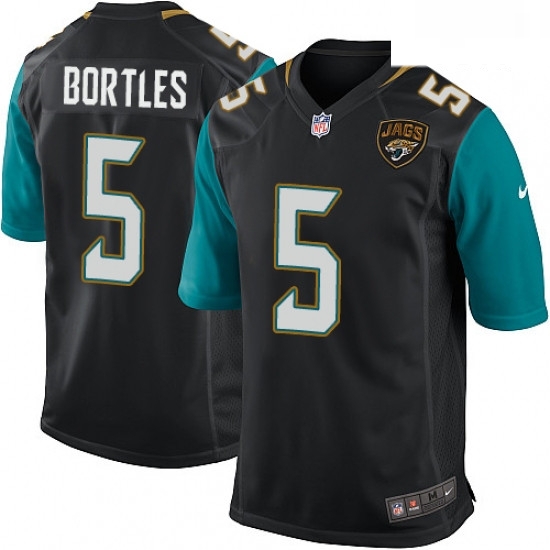 Men Nike Jacksonville Jaguars 5 Blake Bortles Game Black Alternate NFL Jersey Men Nike Jacksonville Jaguars 5 Blake Bortles Game Black Alternate NFL Jersey