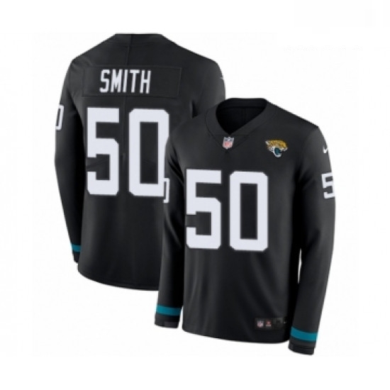 Men Nike Jacksonville Jaguars 50 Telvin Smith Limited Black Therma Long Sleeve NFL Jersey Men Nike Jacksonville Jaguars 50 Telvin Smith Limited Black Therma Long Sleeve NFL Jersey