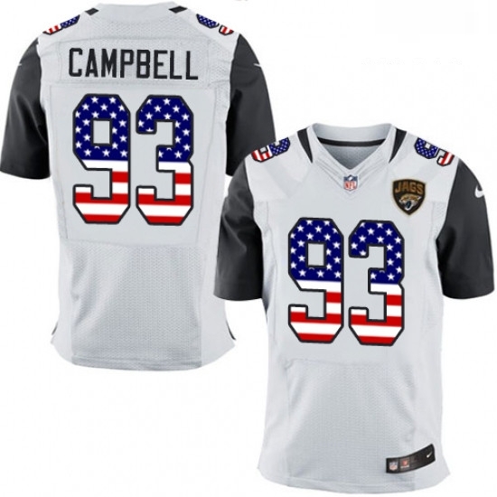 Men Nike Jacksonville Jaguars 93 Calais Campbell Elite White Road USA Flag Fashion NFL Jersey Men Nike Jacksonville Jaguars 93 Calais Campbell Elite White Road USA Flag Fashion NFL Jersey