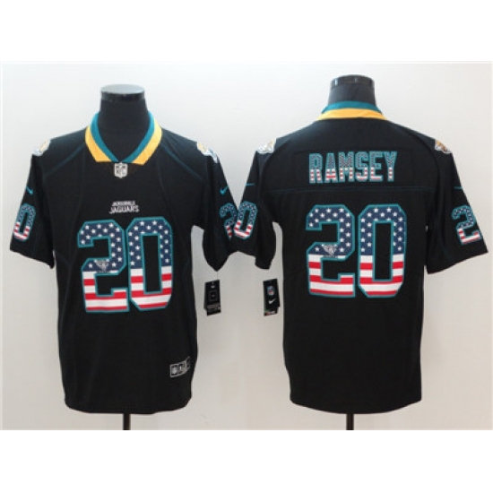 Nike Jaguars #20 Jalen Ramsey Black USA Flag Fashion Color Rush Limited Jersey Nike Jaguars #20 Jalen Ramsey Black USA Flag Fashion Color Rush Limited Jersey