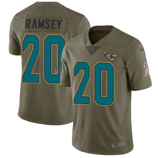 Nike Jaguars #20 Jalen Ramsey Olive Mens Stitched NFL Limited 2017 Salute to Service Jersey Nike Jaguars #20 Jalen Ramsey Olive Mens Stitched NFL Limited 2017 Salute to Service Jersey