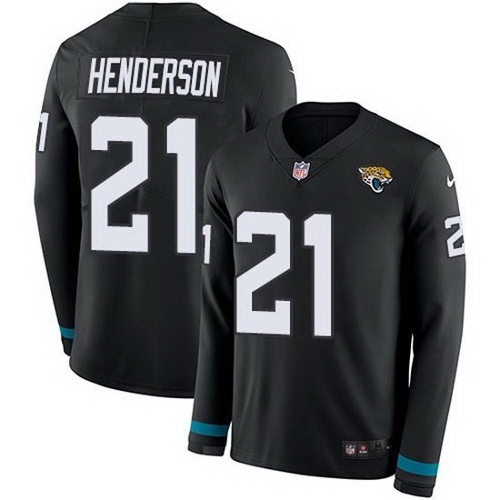 Nike Jaguars 21 C J Henderson Black Team Color Men Stitched NFL Limited Therma Long Sleeve Jersey Nike Jaguars 21 C J Henderson Black Team Color Men Stitched NFL Limited Therma Long Sleeve Jersey