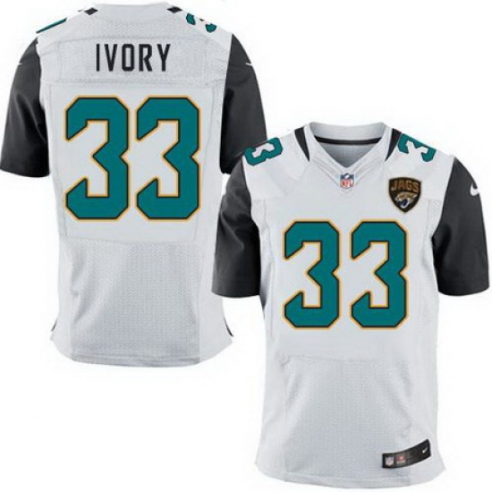 Nike Jaguars #33 Chris Ivory White Men Stitched NFL Elite Jersey Nike Jaguars #33 Chris Ivory White Men Stitched NFL Elite Jersey