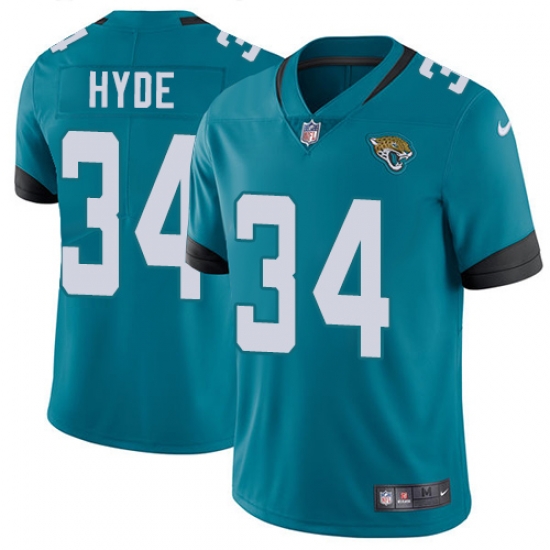 Nike Jaguars #34 Carlos Hyde Teal Green Alternate Men Stitched NFL Vapor Untouchable Limited Jersey Nike Jaguars #34 Carlos Hyde Teal Green Alternate Men Stitched NFL Vapor Untouchable Limited Jersey