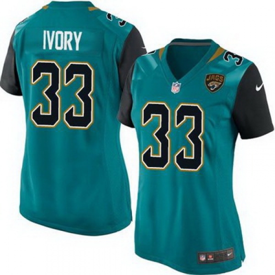 Nike Jaguars #33 Chris Ivory Teal Green Team Color Womens Stitched NFL Elite Jersey Nike Jaguars #33 Chris Ivory Teal Green Team Color Womens Stitched NFL Elite Jersey