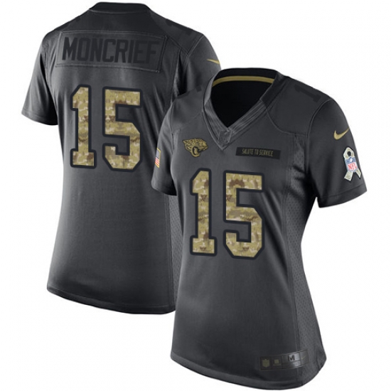 Nike Limited Womens Donte Moncrief Black Jersey NFL #15 Jacksonville Jaguars 2016 Salute to Service Nike Limited Womens Donte Moncrief Black Jersey NFL #15 Jacksonville Jaguars 2016 Salute to Service