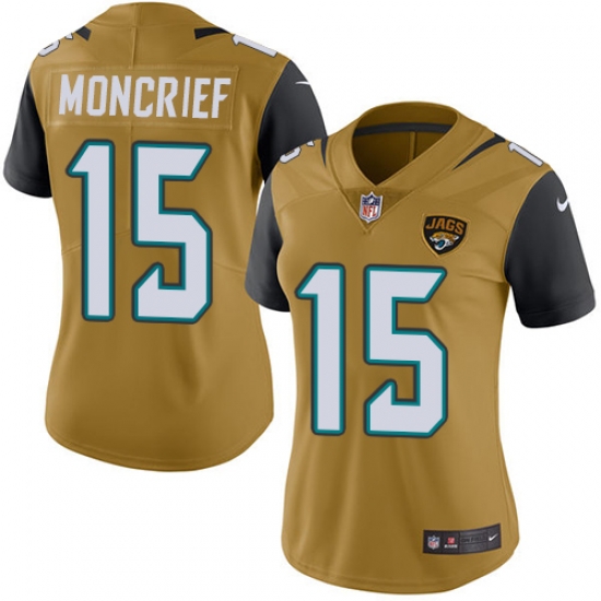 Nike Limited Womens Donte Moncrief Gold Jersey NFL #15 Jacksonville Jaguars Rush Vapor Nike Limited Womens Donte Moncrief Gold Jersey NFL #15 Jacksonville Jaguars Rush Vapor