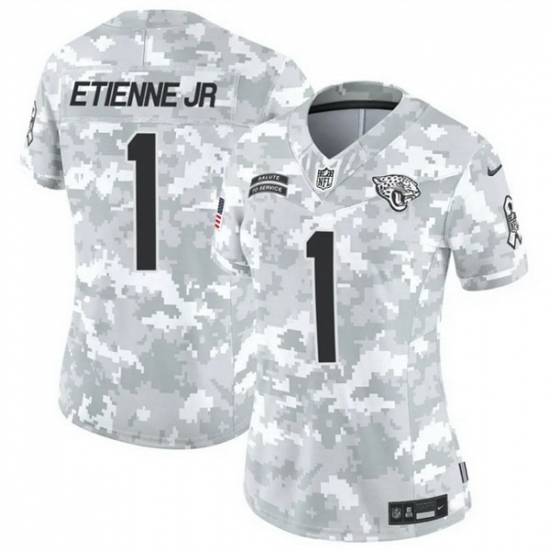 Women Jacksonville Jaguars 1 Travis Etienne Jr 2024 F U S E Arctic Camo Salute To Service Limited Stitched Football Jersey Women Jacksonville Jaguars 1 Travis Etienne Jr 2024 F U S E Arctic Camo Salute To Service Limited Stitched Football Jersey