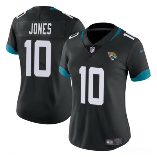 Women Jacksonville Jaguars 10 Mac Jones Black Vapor Stitched Jersey Women Jacksonville Jaguars 10 Mac Jones Black Vapor Stitched Jersey