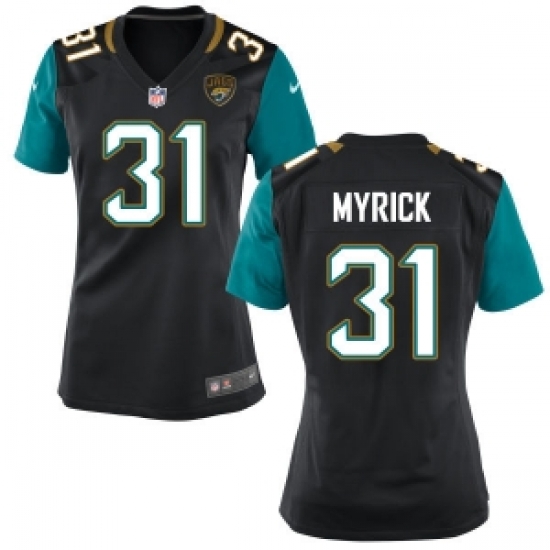 Women Jacksonville Jaguars #31 Jalen Myrick Black Jersey Women Jacksonville Jaguars #31 Jalen Myrick Black Jersey