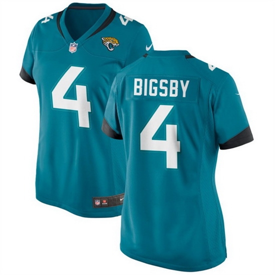 Women Jacksonville Jaguars 4 Tank Bigsby Teal Stitched Jersey Run Small Women Jacksonville Jaguars 4 Tank Bigsby Teal Stitched Jersey Run Small