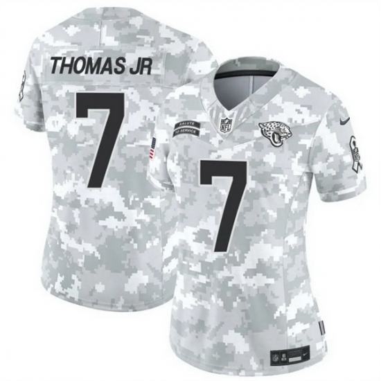 Women Jacksonville Jaguars 7 Brian Thomas Jr 2024 F U S E Arctic Camo Salute To Service Limited Stitched Football Jersey Women Jacksonville Jaguars 7 Brian Thomas Jr 2024 F U S E Arctic Camo Salute To Service Limited Stitched Football Jersey