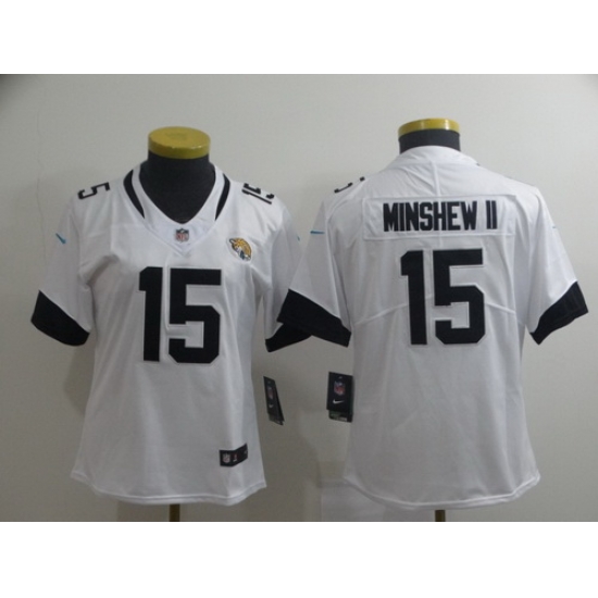 Women Jaguars 15 Gardner Minshew II White Vapor Untouchable Limited Jersey Women Jaguars 15 Gardner Minshew II White Vapor Untouchable Limited Jersey