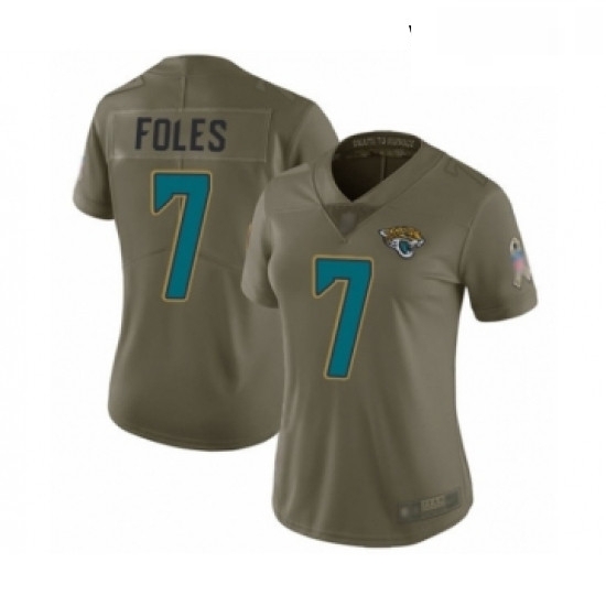 Womens Jacksonville Jaguars 7 Nick Foles Limited Olive 2017 Salute to Service Football Jersey Womens Jacksonville Jaguars 7 Nick Foles Limited Olive 2017 Salute to Service Football Jersey