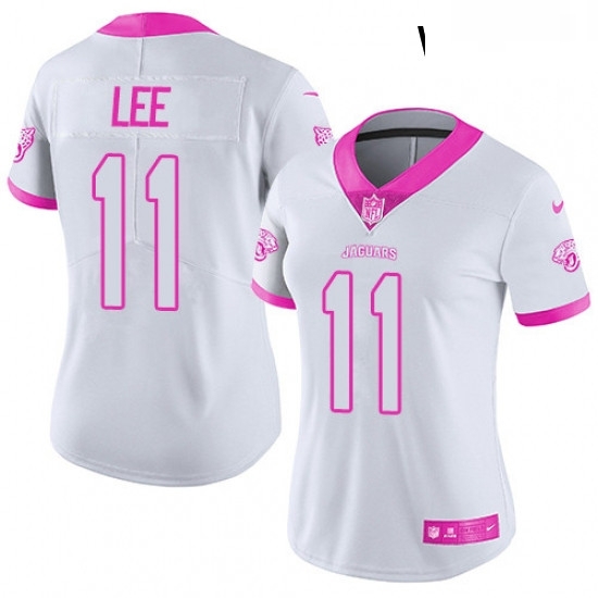 Womens Nike Jacksonville Jaguars 11 Marqise Lee Limited WhitePink Rush Fashion NFL Jersey Womens Nike Jacksonville Jaguars 11 Marqise Lee Limited WhitePink Rush Fashion NFL Jersey