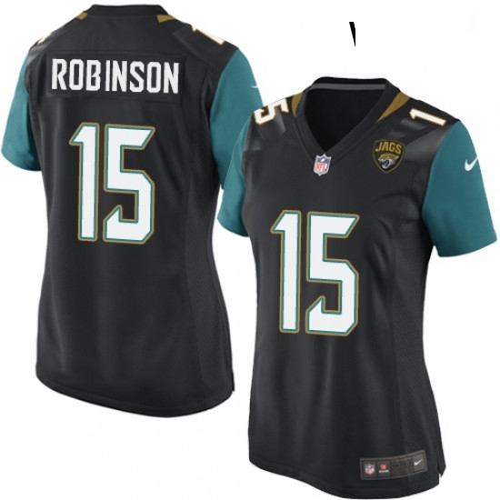 Womens Nike Jacksonville Jaguars 15 Allen Robinson Game Black Alternate NFL Jersey Womens Nike Jacksonville Jaguars 15 Allen Robinson Game Black Alternate NFL Jersey