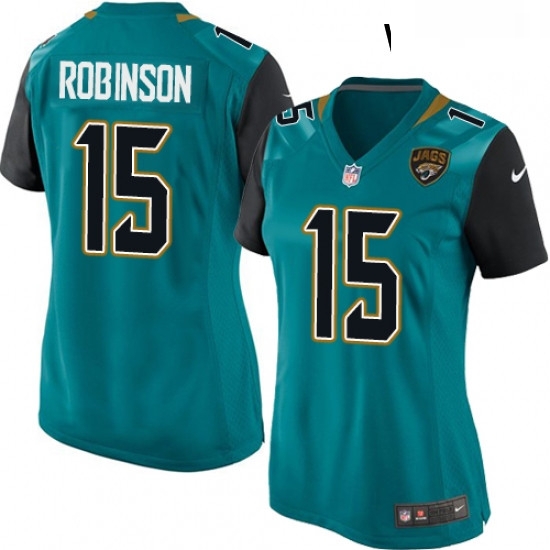 Womens Nike Jacksonville Jaguars 15 Allen Robinson Game Teal Green Team Color NFL Jersey Womens Nike Jacksonville Jaguars 15 Allen Robinson Game Teal Green Team Color NFL Jersey