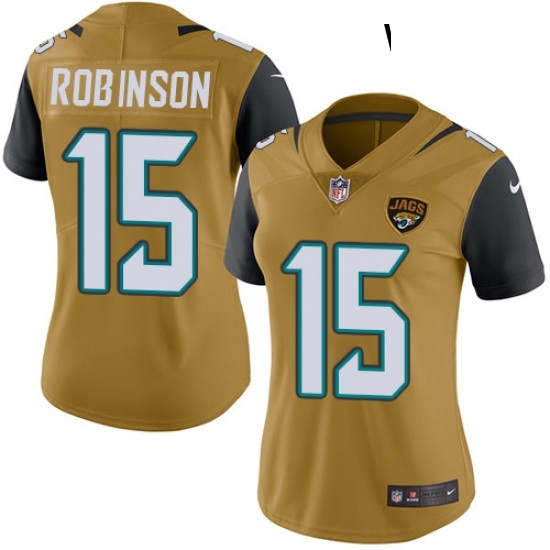Womens Nike Jacksonville Jaguars 15 Allen Robinson Limited Gold Rush Vapor Untouchable NFL Jersey Womens Nike Jacksonville Jaguars 15 Allen Robinson Limited Gold Rush Vapor Untouchable NFL Jersey