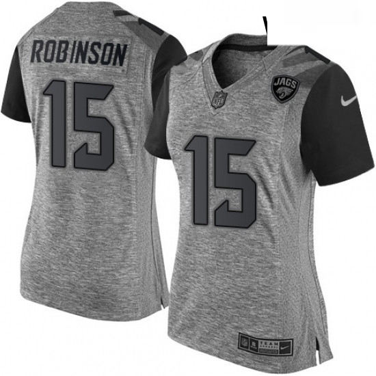 Womens Nike Jacksonville Jaguars 15 Allen Robinson Limited Gray Gridiron NFL Jersey Womens Nike Jacksonville Jaguars 15 Allen Robinson Limited Gray Gridiron NFL Jersey