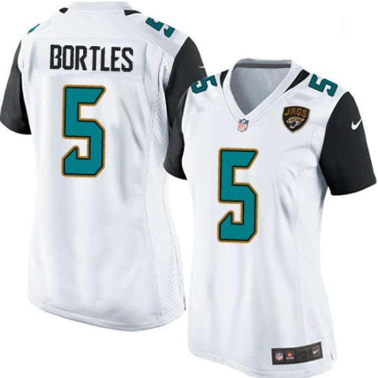 Womens Nike Jacksonville Jaguars 5 Blake Bortles Game White NFL Jersey Womens Nike Jacksonville Jaguars 5 Blake Bortles Game White NFL Jersey