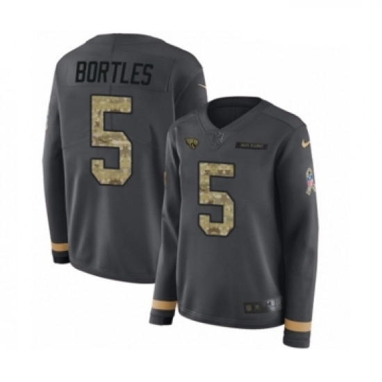 Womens Nike Jacksonville Jaguars 5 Blake Bortles Limited Black Salute to Service Therma Long Sleeve NFL Jersey Womens Nike Jacksonville Jaguars 5 Blake Bortles Limited Black Salute to Service Therma Long Sleeve NFL Jersey