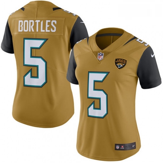 Womens Nike Jacksonville Jaguars 5 Blake Bortles Limited Gold Rush Vapor Untouchable NFL Jersey Womens Nike Jacksonville Jaguars 5 Blake Bortles Limited Gold Rush Vapor Untouchable NFL Jersey