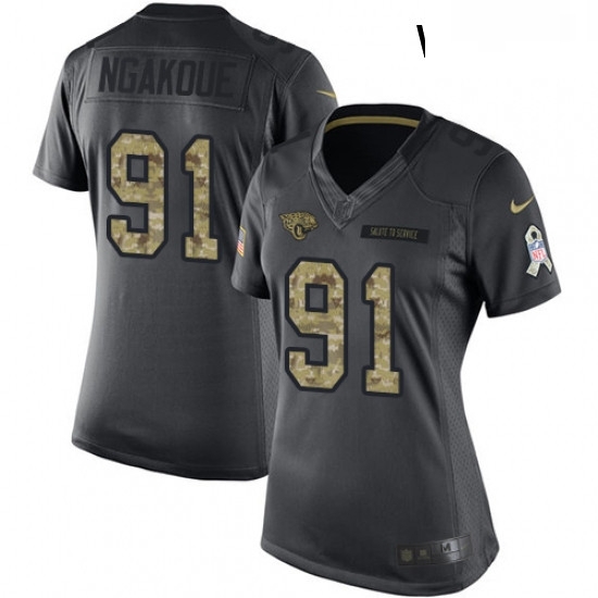 Womens Nike Jacksonville Jaguars 91 Yannick Ngakoue Limited Black 2016 Salute to Service NFL Jersey Womens Nike Jacksonville Jaguars 91 Yannick Ngakoue Limited Black 2016 Salute to Service NFL Jersey