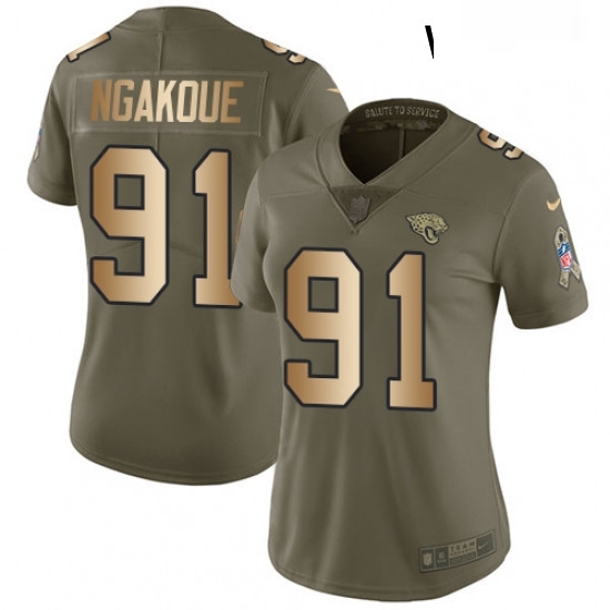 Womens Nike Jacksonville Jaguars 91 Yannick Ngakoue Limited OliveGold 2017 Salute to Service NFL Jersey Womens Nike Jacksonville Jaguars 91 Yannick Ngakoue Limited OliveGold 2017 Salute to Service NFL Jersey