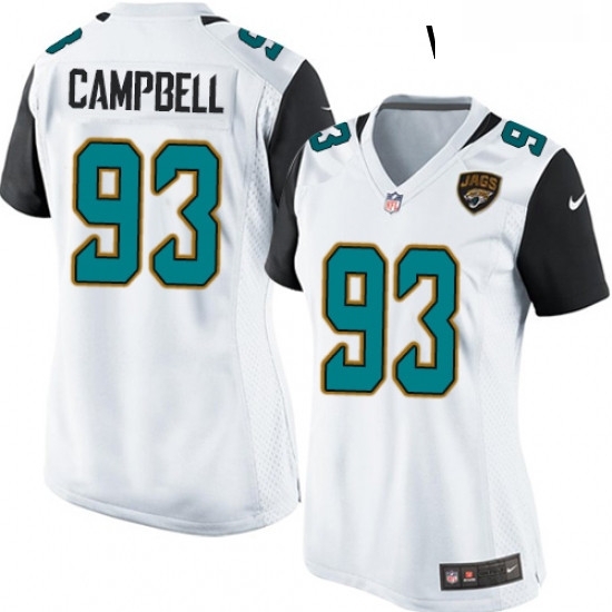 Womens Nike Jacksonville Jaguars 93 Calais Campbell Game White NFL Jersey Womens Nike Jacksonville Jaguars 93 Calais Campbell Game White NFL Jersey