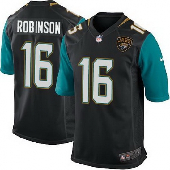 Nike Jaguars #16 Denard Robinson Black Alternate Youth Stitched NFL Elite Jersey Nike Jaguars #16 Denard Robinson Black Alternate Youth Stitched NFL Elite Jersey