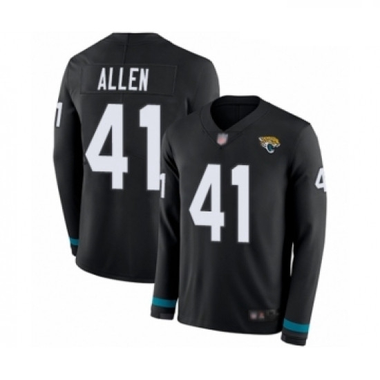 Youth Jacksonville Jaguars 41 Josh Allen Limited Black Therma Long Sleeve Football Jersey Youth Jacksonville Jaguars 41 Josh Allen Limited Black Therma Long Sleeve Football Jersey
