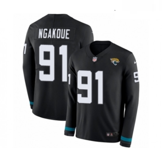 Youth Nike Jacksonville Jaguars 91 Yannick Ngakoue Limited Black Therma Long Sleeve NFL Jersey Youth Nike Jacksonville Jaguars 91 Yannick Ngakoue Limited Black Therma Long Sleeve NFL Jersey
