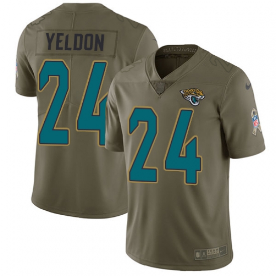 Youth Nike Jaguars #24 T J Yeldon Olive Stitched NFL Limited 2017 Salute to Service Jersey Youth Nike Jaguars #24 T J Yeldon Olive Stitched NFL Limited 2017 Salute to Service Jersey