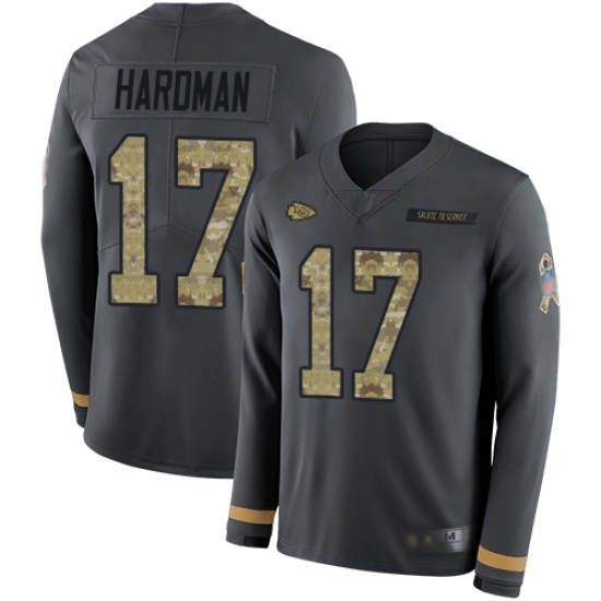 Chiefs 17 Mecole Hardman Anthracite Salute to Service Men Stitched Football Limited Therma Long Sleeve Jersey Chiefs 17 Mecole Hardman Anthracite Salute to Service Men Stitched Football Limited Therma Long Sleeve Jersey