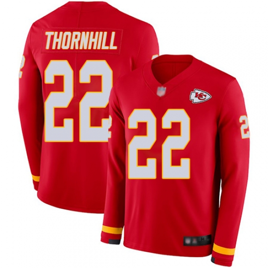 Chiefs 22 Juan Thornhill Red Team Color Men Stitched Football Limited Therma Long Sleeve Jersey Chiefs 22 Juan Thornhill Red Team Color Men Stitched Football Limited Therma Long Sleeve Jersey