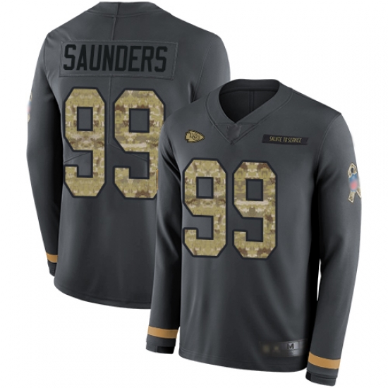 Chiefs 99 Khalen Saunders Anthracite Salute to Service Men Stitched Football Limited Therma Long Sleeve Jersey Chiefs 99 Khalen Saunders Anthracite Salute to Service Men Stitched Football Limited Therma Long Sleeve Jersey