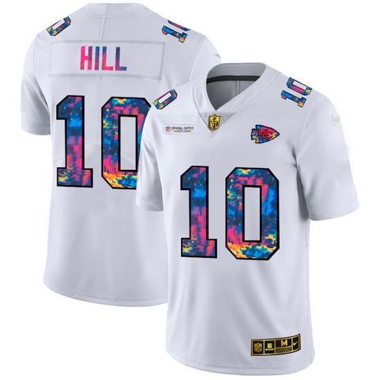 Kansas City Chiefs 10 Tyreek Hill Men White Nike Multi Color 2020 NFL Crucial Catch Limited NFL Jersey Kansas City Chiefs 10 Tyreek Hill Men White Nike Multi Color 2020 NFL Crucial Catch Limited NFL Jersey