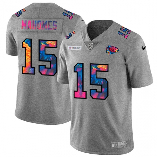 Kansas City Chiefs 15 Patrick Mahomes Men Nike Multi Color 2020 NFL Crucial Catch NFL Jersey Greyheather Kansas City Chiefs 15 Patrick Mahomes Men Nike Multi Color 2020 NFL Crucial Catch NFL Jersey Greyheather